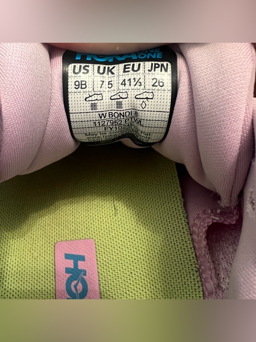 HOKA One One Pink Bondi 8 Running Sneakers - Picture 6 of 11